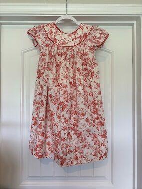 Kelly's Kids Red Floral Ruffle-Sleeve Dress